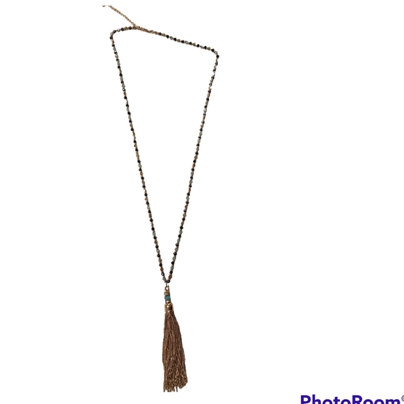 Lariat necklace - multifaceted beads - Picture 5 of 8